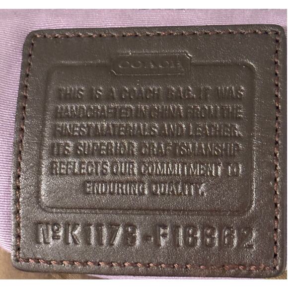 Vintage COACH-Authentic-Shoulder Bag-Leather & Cloth Logo-Hangtags-K1173-F18862 - Picture 6 of 10